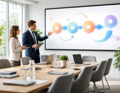 Rendez-vous client : l’écran de projection clarifie les étapes achat/vente