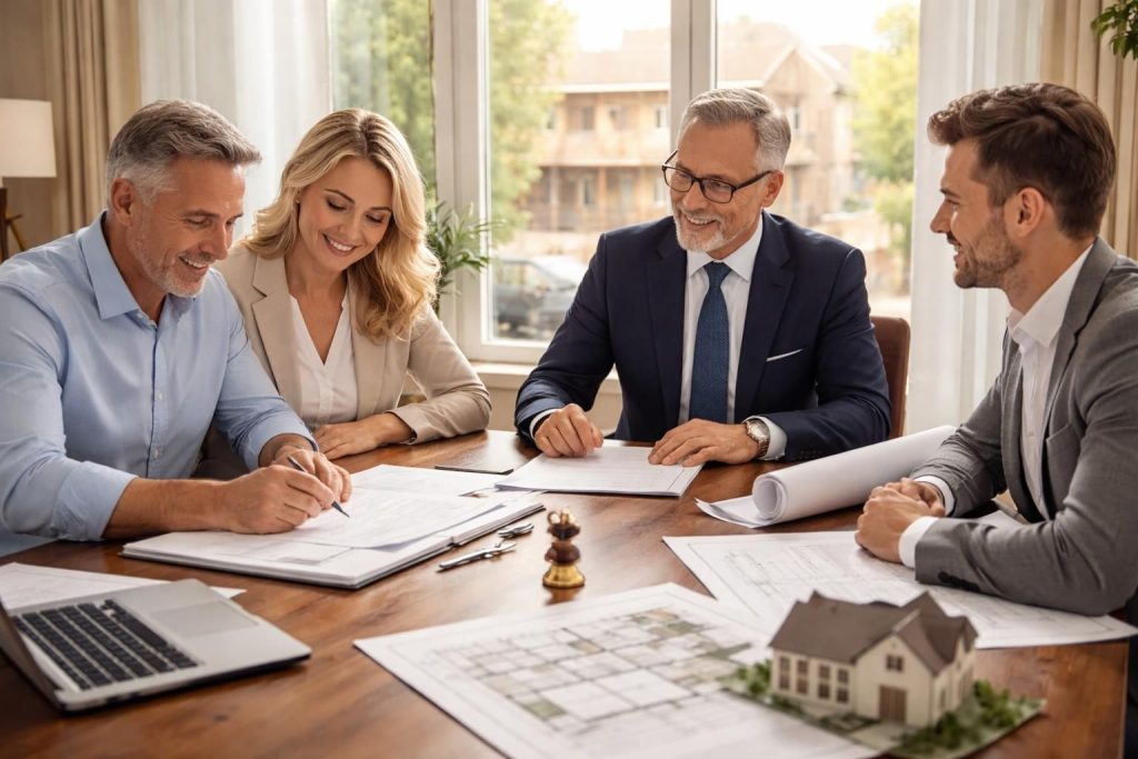 Signature chez le notaire pour construction de maison