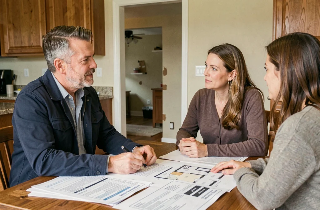 Courtier Artémis Courtage Clermont-Ferrand conseillant un couple sur un financement travaux immobiliers